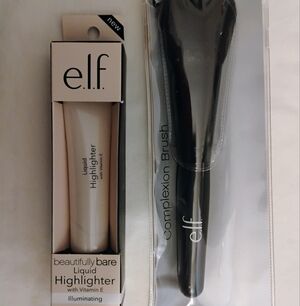 e.l.f. Beautifully Bare Illuminating Liquid Highlighter & Complexion Brush, NWT